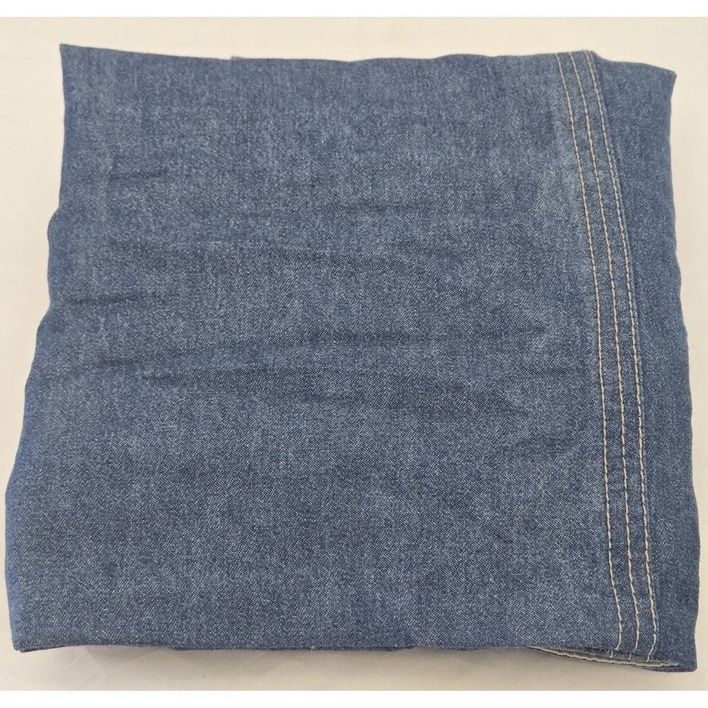 Vintage Dockers Home Denim King Size Pillow Shams Blue Jean Bedding Pair Set/2